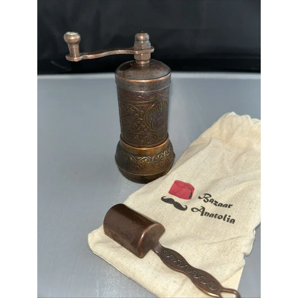 Turkish Armenian Pepper Salt Spice Mill Bazaar Anatolia Handcrafted Copper